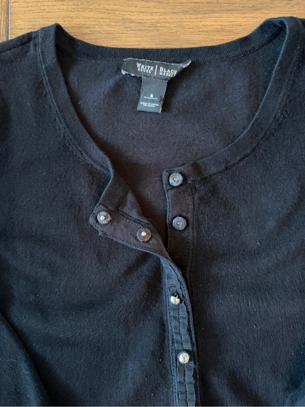 White House Black Market Black Knit Cardigan Size S - Picture 4 of 5